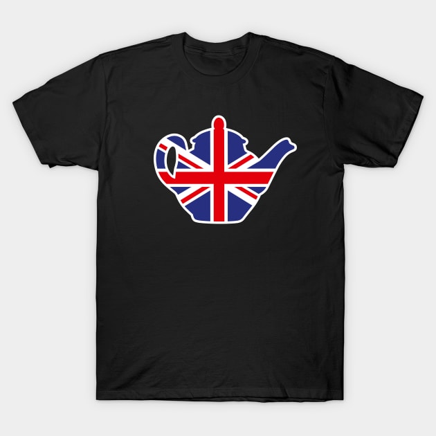 British teapot Great Britain UK United Kingdom Flag gift idea T-Shirt by LaundryFactory
